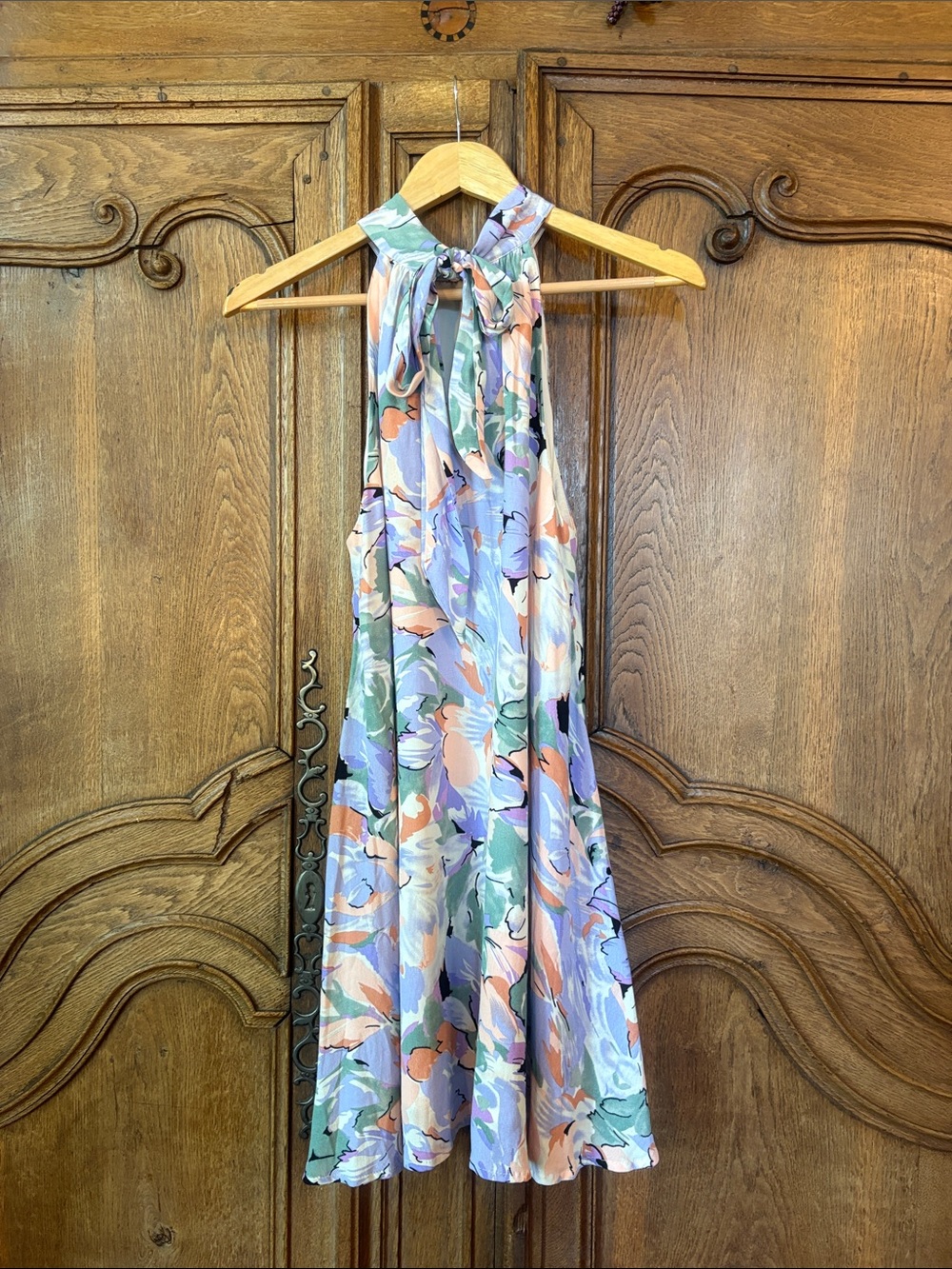 Lulus Tied Back To You Lavender Multi Floral Print Mini Shift Dress - Picture 15 of 16